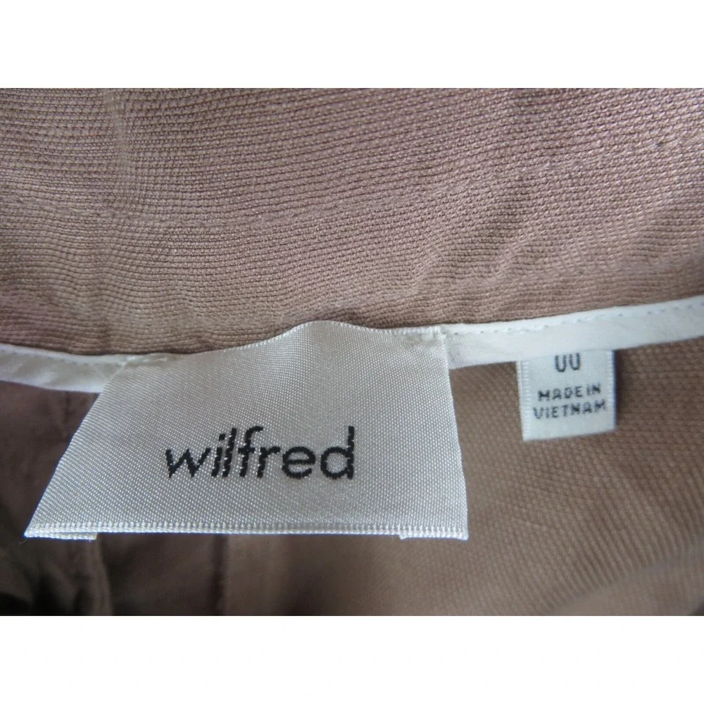 Aritzia Wilfred Womens Pants 00 XS Brown Linen Blend‎ Capri Drawstring Casual